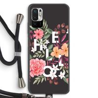 Hello in flowers: Xiaomi Redmi Note 10 5G Transparant Hoesje met koord