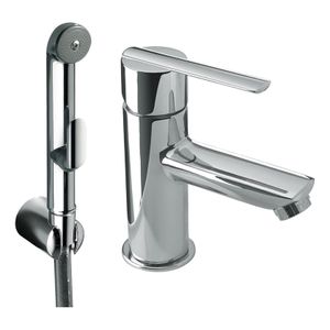 Bidetkraan met handdouche Tres Lex | Opbouw | Mengkraan | 1-hendel | Rond | Chroom