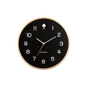 Karlsson - Wall clock Natural Cuckoo birch wood black