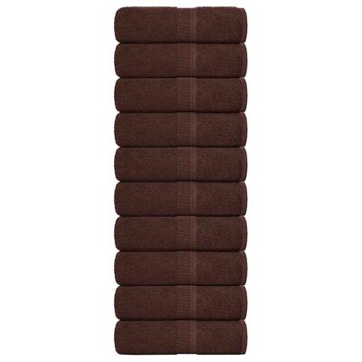 VidaXL Gastendoekjes 10 st 30x50 cm 360 g/m² 100% katoen bruin