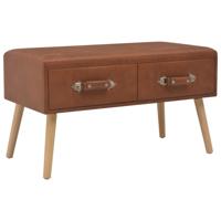 Bank met lades 80 cm kunstleer bruin