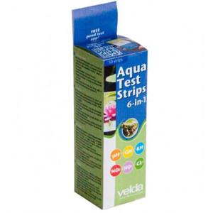 Velda Aqua Teststrips 6 in 1 - Complete Water Analyse voor Vijvers & Aquaria, 50 Stuks