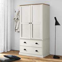 Kledingkast VIGO 90x55x170 cm massief grenenhout wit