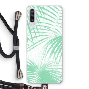 Palmbladeren: Samsung Galaxy A70 Transparant Hoesje met koord