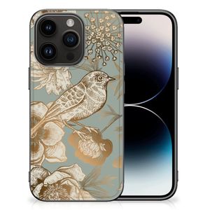 Bloemen Hoesje voor iPhone 15 Pro Vintage Bird Flowers