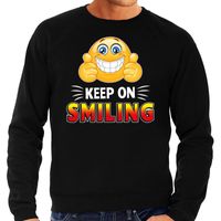 Keep on smiling emoticon fun trui heren zwart 2XL (56)  -