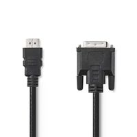 HDMI - DVI-kabel | HDMI-connector - DVI-D 24+1-pins male | 5,0 m | Zwart