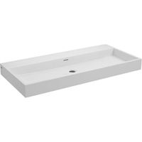 Clou Wash Me wastafel 90x42cm voorbewerkte kraangaten Aluite Wit mat - OUTLET UDEN CL/02.13034