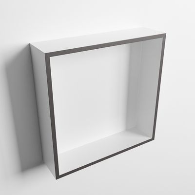 MONDIAZ EASY Nis 29,5x29,5cm in solid surface kleur DarkGrey | Talc. 1 vak geschikt voor in- of opbouw