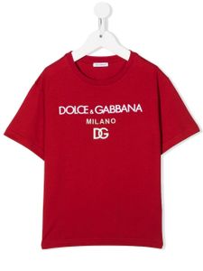 Dolce & Gabbana Kids t-shirt DG Milano à logo imprimé - Rouge