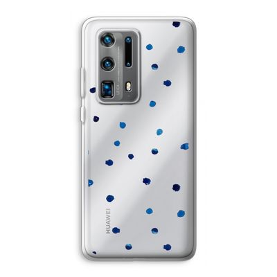 Blauwe stippen: Huawei P40 Pro Plus Transparant Hoesje
