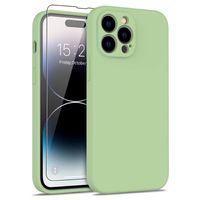 Lunso - iPhone 15 Pro - Hoesje Flexibel silicone Backcover - Lime Groen