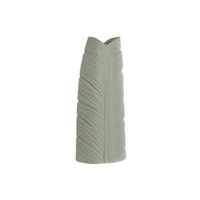 Vaas Home ESPRIT Groen Keramiek Tropisch Blad van een plant 21 x 10 x 50 cm