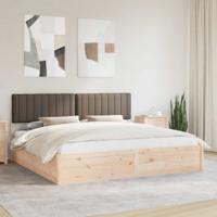 Bedframe met Gevoerd Hoofdgedeelte Taupe 200 x 200 cm