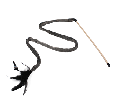 Nobleza Kattenhengel - Knisperend lint met veer - Grijs Nobleza Kattenhengel - Knisperend lint met veer - Grijs