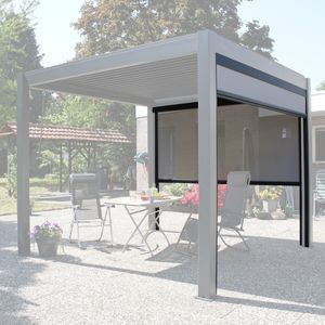 Pergola zonnescherm 4m elektrisch donkergrijs