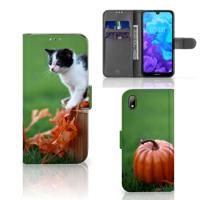 Huawei Y5 (2019) | Telefoonhoesje | Met pasjeshouder | Kitten