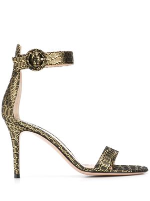 Gianvito Rossi sandales à effet métallisé - Noir