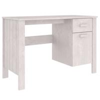 vidaXL Bureau HAMAR 113x50x75 cm massief grenenhout wit - thumbnail