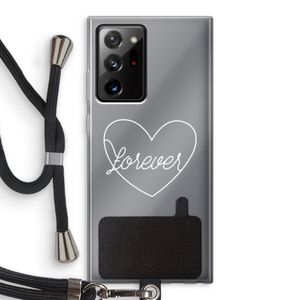 Forever heart pastel: Samsung Galaxy Note 20 Ultra / Note 20 Ultra 5G Transparant Hoesje met koord