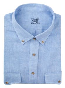 SORINI - blauw linnen smart casual overhemd - Sera 2