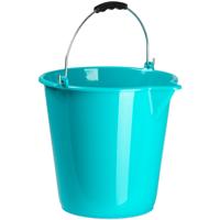 Plasticforte Emmers - 3x stuks - met schenktuit - 12L - blauw - schoonmaakemmer