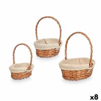 Mandenset Kipit HX31275S/3 Natuurlijk Polyester vlechtwerk Stof 50 % katoen 34 x 39,5 x 30 cm 34 x 40 x 30 cm (8 Stuks)