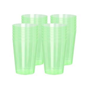 Beker - 24x - groen - kunststof - 280ml - herbruikbaar glas