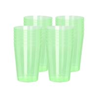 Beker - 24x - groen - kunststof - 280ml - herbruikbaar glas