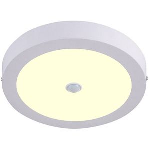 LED Downlight - Facto Dury - PIR Bewegingssensor 360° + Dag en Nacht Sensor - 20W - Warm Wit 2700K - Opbouw - Rond - Mat