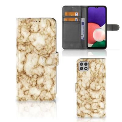 Samsung Galaxy A22 5G | Bookcase | Marmer Goud