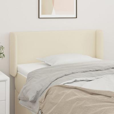 Hoofdbord met randen 103x16x78/88 cm kunstleer crèmekleurig