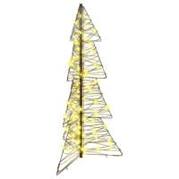 Kerstboom met 100 LED Warmwit 120 cm Rattan