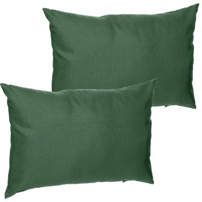 Hesperide Sierkussen - 2x - 30 x 50 cm - groen - polyester - uv/waterbestendig - binnen/buitenkussen