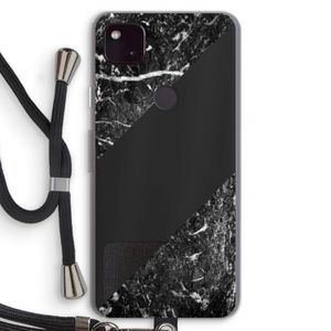Zwart marmer: Pixel 4a 5G Transparant Hoesje met koord