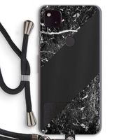 Zwart marmer: Pixel 4a 5G Transparant Hoesje met koord