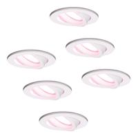 Set van 6 Dublin smart inbouwspots - Wifi + Bluetooth - RGBWW - GU10 - Kantelbaar - Google Home, Amazon Alexa en Siri - IP20 voor binnen - Wit - Plafondspots