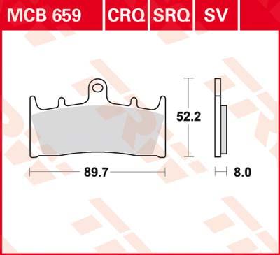 TRW Remblokken, en remschoenen voor de moto, MCB659SV Sinter street