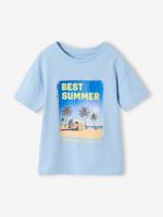 T-shirt met korte mouwen voor jongens hemelsblauw