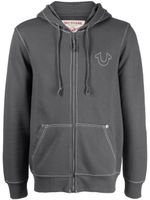 True Religion hoodie zippé à logo brodé - Gris