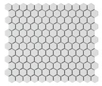 Mozaïek tegels Zeshoek Wit Mat 26x30 - Hexagon Wand en vloer Geglazuurde porseleinen steengoed