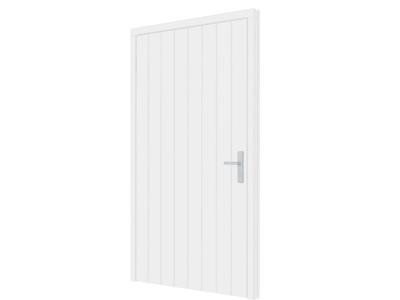 Trendhout Plaatdeur enkel XL - linksdraaiend - 120x211,5 cm + kozijn 133,4x218,9 cm - wit (incl. hang en sluitwerk)- - Hout- Trendhout