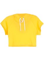 Gloria Coelho hoodie crop à manches courtes - Jaune