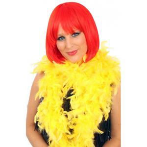 Verkleed veren boa - geel - 180 cm - Carnaval verkleed accessoires - Dames - Veertjes