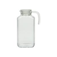 Schenkkan - transparant - 1,7 liter - 26 x 9 x 16 cm - glas - met handvat - waterkan - sapkan