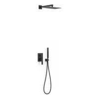 Regendouche set Tres Slim | Inbouw | Mengkraan | 2-weg | Vierkant | Zwart mat