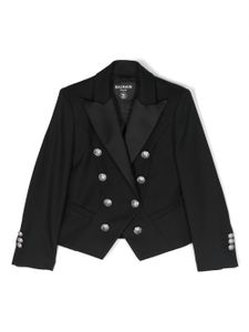 Balmain Kids blazer en laine à boutonnière croisée - Noir