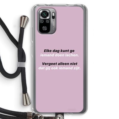 gij zijt ook iemand: Xiaomi Redmi Note 10S Transparant Hoesje met koord