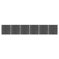 vidaXL Schuttingpanelenset 1045x186 cm HKC zwart - thumbnail