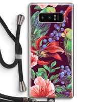 Papegaaien: Samsung Galaxy Note 8 Transparant Hoesje met koord